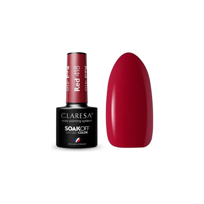 Claresa Soak Off Uv/Led Red Hybrid Nail Polish 418 5g