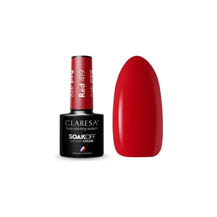 Claresa Soak Off Uv/Led Red Hybrid Nail Polish 419 - 5g
