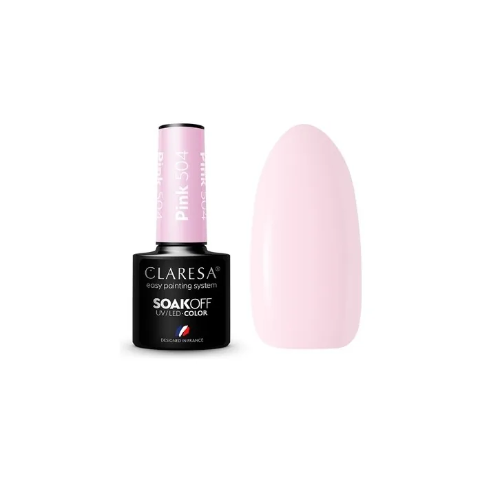 Claresa Soak Off Uv/Led Pink Hybrid Nail Polish 504 - 5g