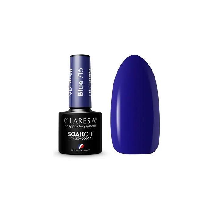 Claresa Soak Off Uv/Led Blue Hybrid Nail Polish 716 - 5g
