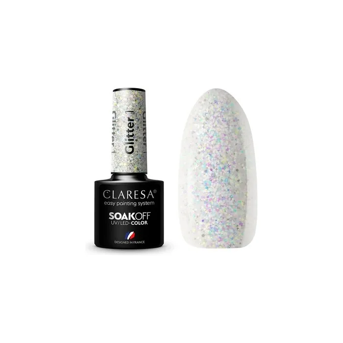 Claresa Soak Off Uv/Led Glitter Hybrid Nail Polish 1 5g