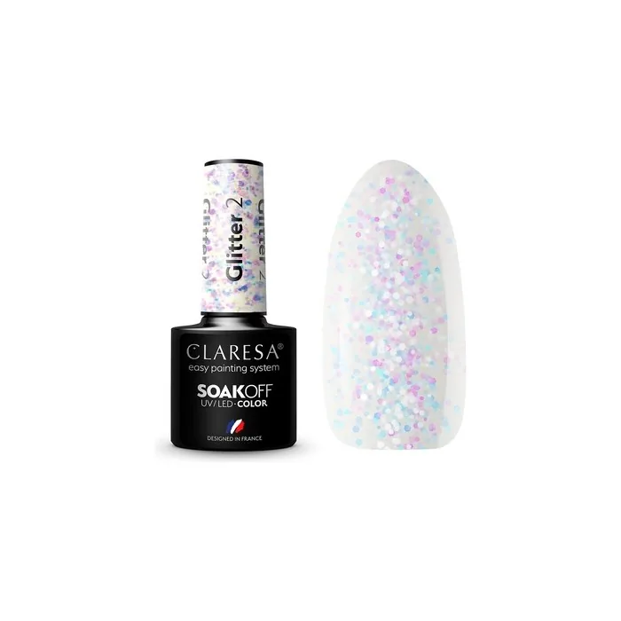 Claresa Soak Off Uv/Led Glitter Hybrid Nail Polish 2 5g