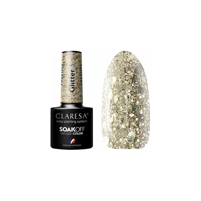Claresa Glitter Soak Off Hybrid Nail Polish 3.5ml