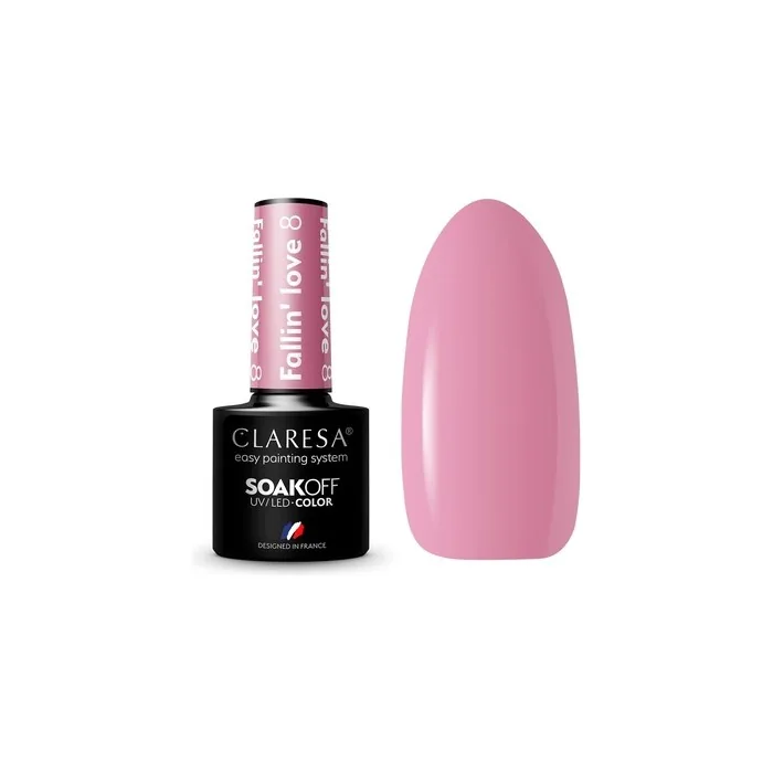 Claresa Uv Led Nail Polish Collection Hybrid Manicure Soak Off Nail Polish Color Pink No 8 Fallin Love 5ml