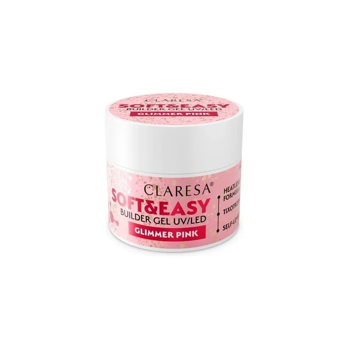 Claresa Builder Gel Glimmer Pink 90 Grams