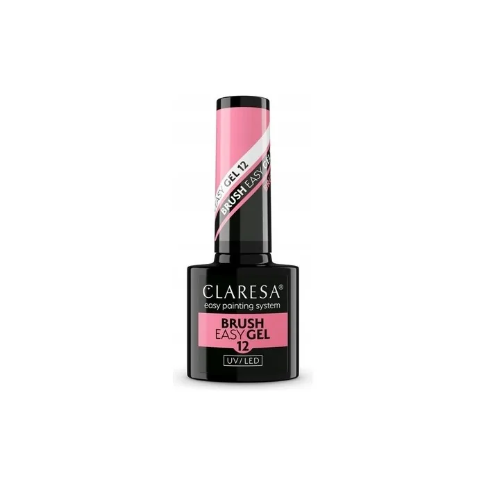 Claresa Brush Easy Gel UV/LED 12 Cool Pink Gel in Bottle with Brush