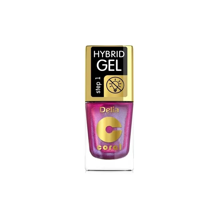Delia Coral Hybrid Gel Nail Polish No 107 Multirefleks Raspberry 11ml