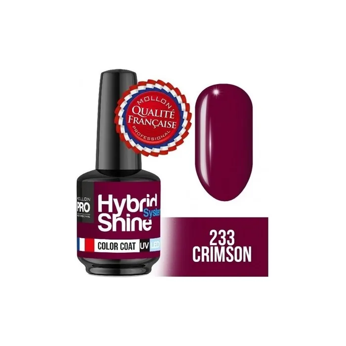 Mollon 233 Crimson Hybrid Nail Polish Shine System Uvled Color