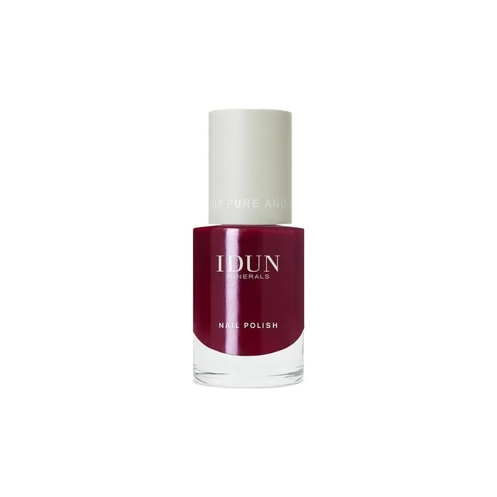 IDUN Minerals Nail Polish Infused with Vitamins and Sweet Almond Oil 0.37 Oz Jaspis Dark Red