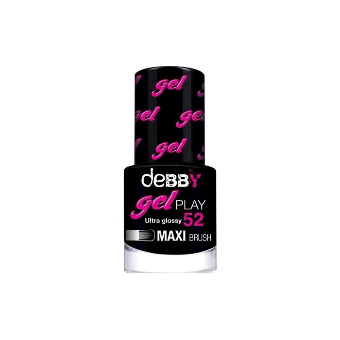 Debby Gel Play Nail Enamel 52, Absolute Black