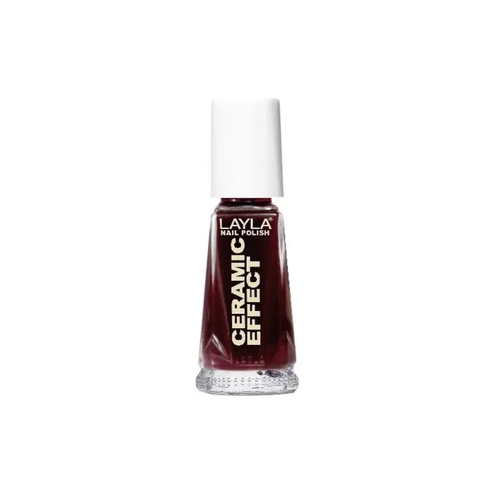 Layla Cosmetics 1243R23-014 Ceramic Effect Nail Polish Vamp Red 0.34 oz