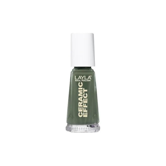 Layla Cosmetics 1243R23-035 Ceramic Effect Nail Polish Khaki Green 10ml