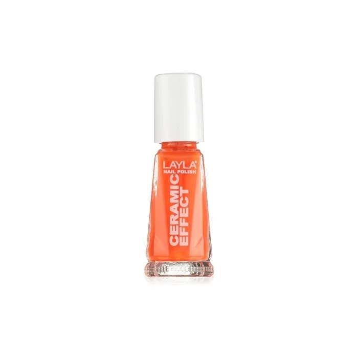 Layla Cosmetics 1243R23-109 Ceramic Effect Nail Polish - Fluorescent Orange 0.01l