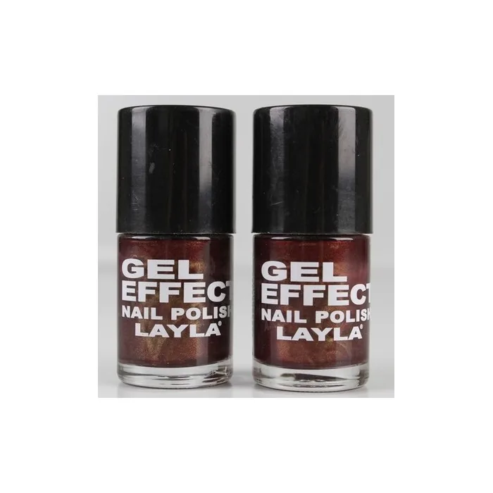 Layla Cosmetic Gel Effect Magenta Purple Nail Polish Metallic Red K29b
