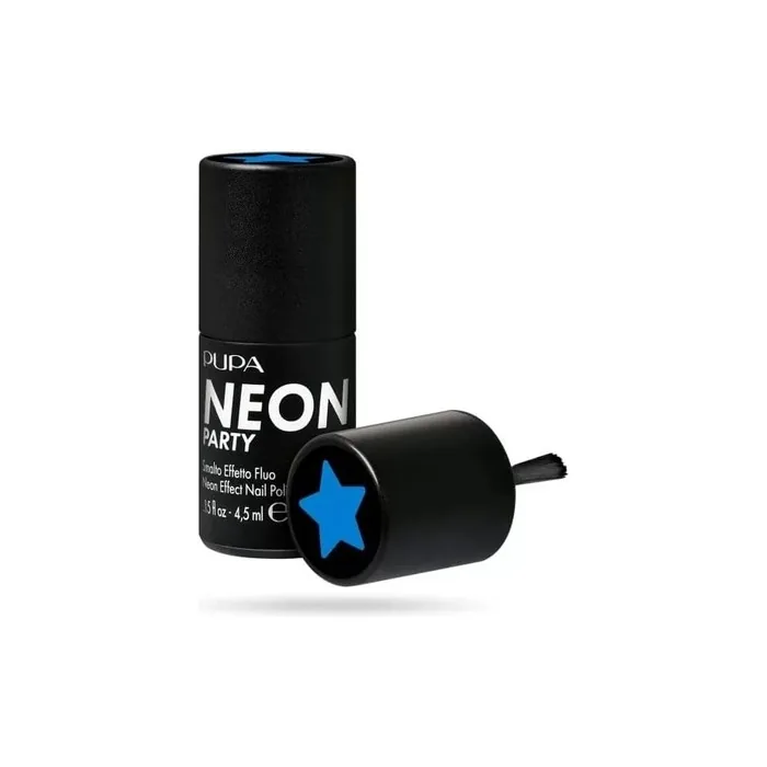 Pupa Neon Party Fluorescent Effect Nail Polish 100 Mykonos Blue