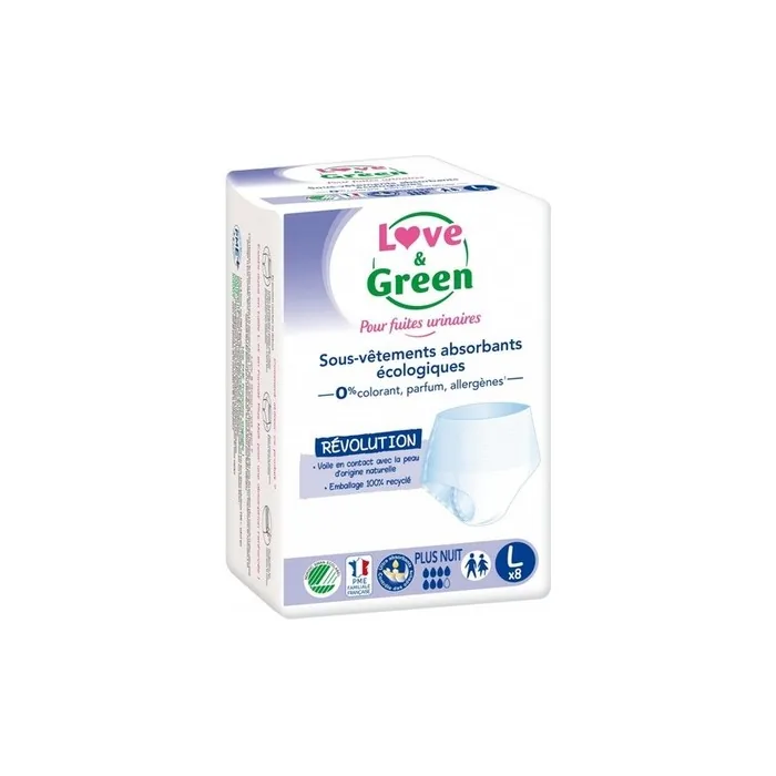 Love & Green Urinary Leakage Night Absorbent Underwear 8 Pads