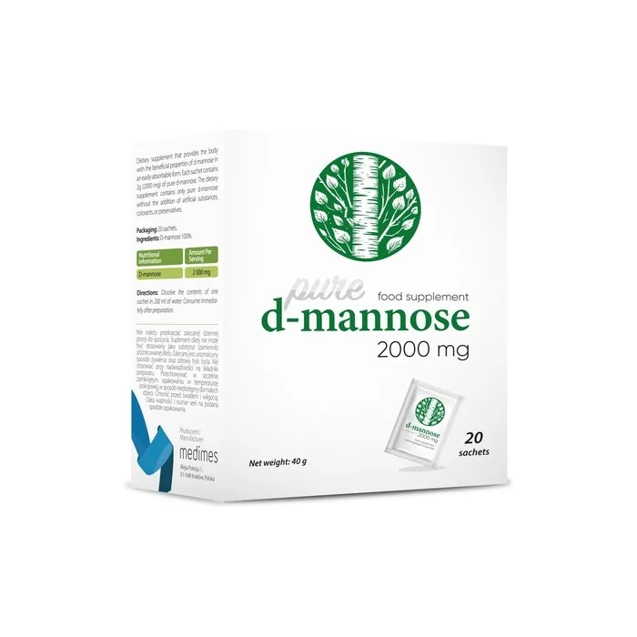 D-Mannose 2000mg 20 Sachets 100% Natural Dietary Supplement
