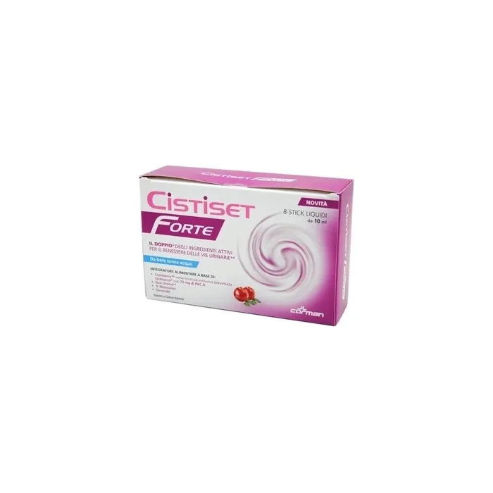 Corman Cistiset Forte Dietary Supplement For Urinary Tract 8 Liquid Sticks Of 10 Milliliters