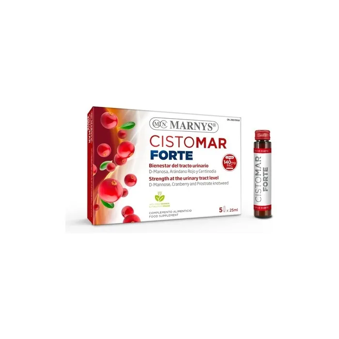 Marny's D-Mannose, Zinc and Cranberry - Kistomar Advanced - Integral Wellness - Suitable for Vegans - 5 Bottles of 25ml
