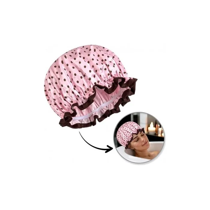 Ecarla Waterproof Hair Protection Shower Cap For Sleeping With Dots Kcz01
