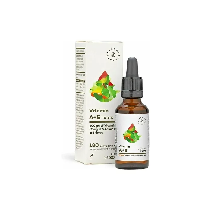 Vitamin A+E Drops Natural Vegan Vitamin E + Retinol Liquid 30ml