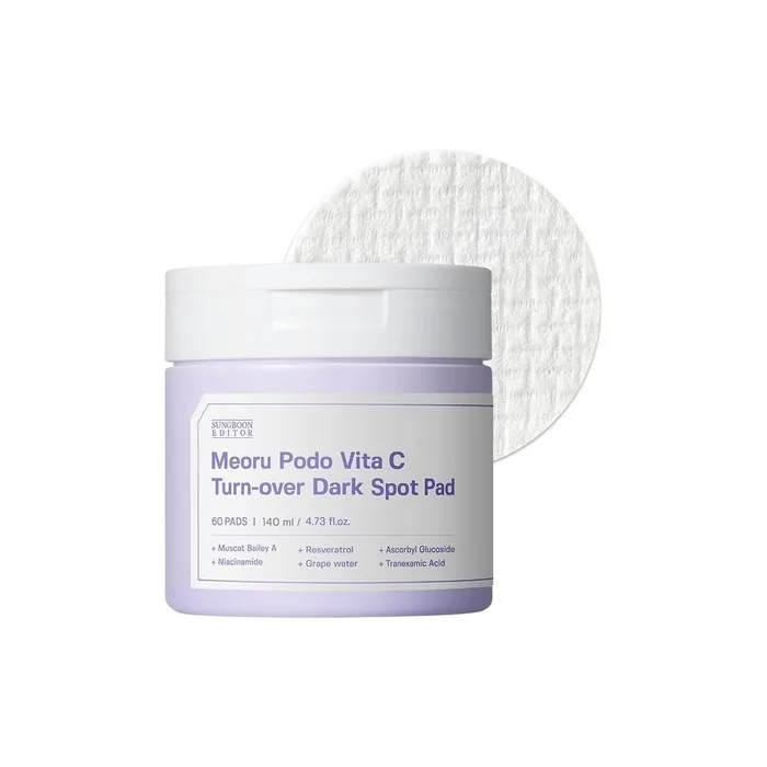 Sungboon Editor Meoru Podo Vita C Turn-Over Pad 60 Sheets with Niacinamide and Vitamin