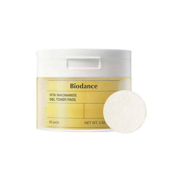 BIODANCE Vita Niacinamide Hydrogel Toner Pads 60 Count - Non-Irritating