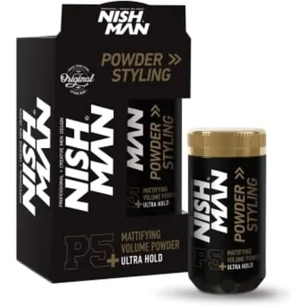 NISHMAN Hair Volume Powder 20g Light Control Natural Matte Look Hair Styling Powder Men Texturising Volumising Hair Powder P5+ Ultra Hold