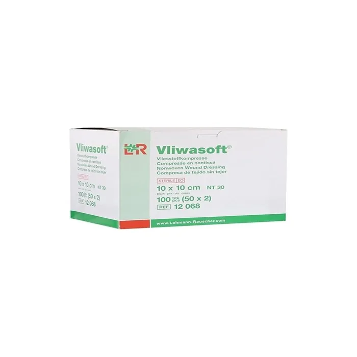 Vliwasoft Sterile 6-Ply 10x10cm Viscose Compresses 100 Pieces