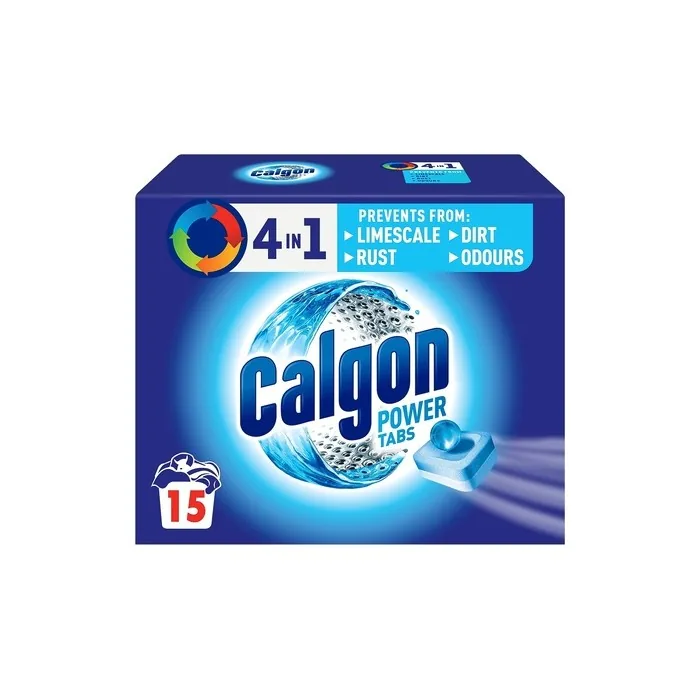 Calgon 4-in-1 Water Softener Tablets Washing Machine Cleaner 15 Tablets
