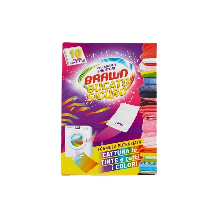 Brawn Bucatosicuro Washing Machine Cloths with Inhibitor Agents 10 Pieces