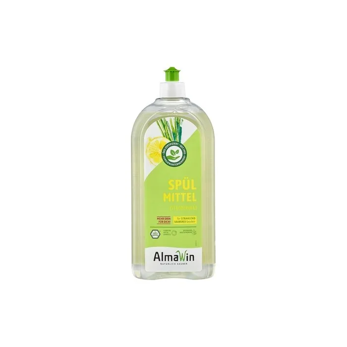 Almawin Eco Dish Soap Lemongrass 1l Concentrate For Sparkling Clean Dishes Vegan