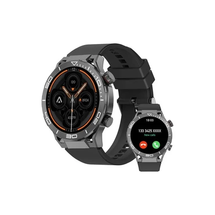 ABYX Fit Saturn 4 Smart Watch with 1.52 Inch HD Touchscreen, 320mAh Battery, IP68 Waterproof - Space Grey