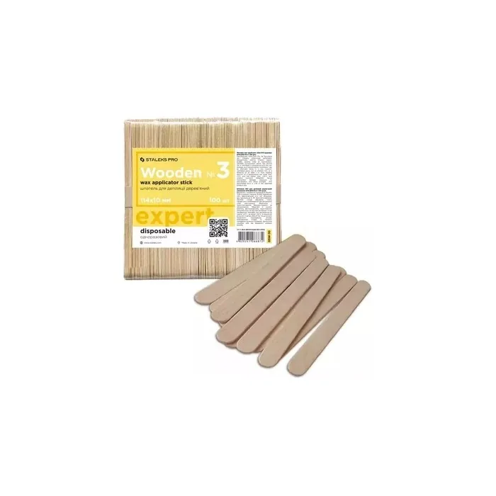 Staleks Pro Expert Wooden Wax Applicator Sticks 114x10mm - Pack of 100