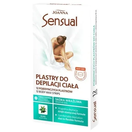 Joanna Sensual Body Wax Strips Aloe 12 Pieces + Soothing Oil For Irritations 10 Milliliters