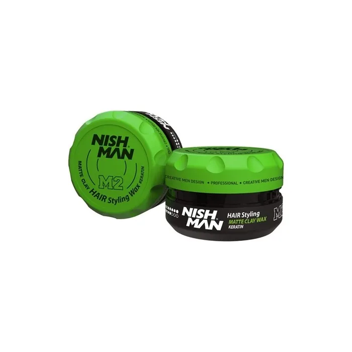 Nishman Keratin Hair Styling Matte Clay Wax Men's Natural Shine Strong Hold Gel Wax 100ml