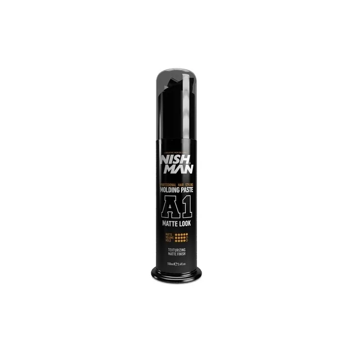 Nishman Hair Styling Molding Paste Airless Wax A1 Matte Look 100ml