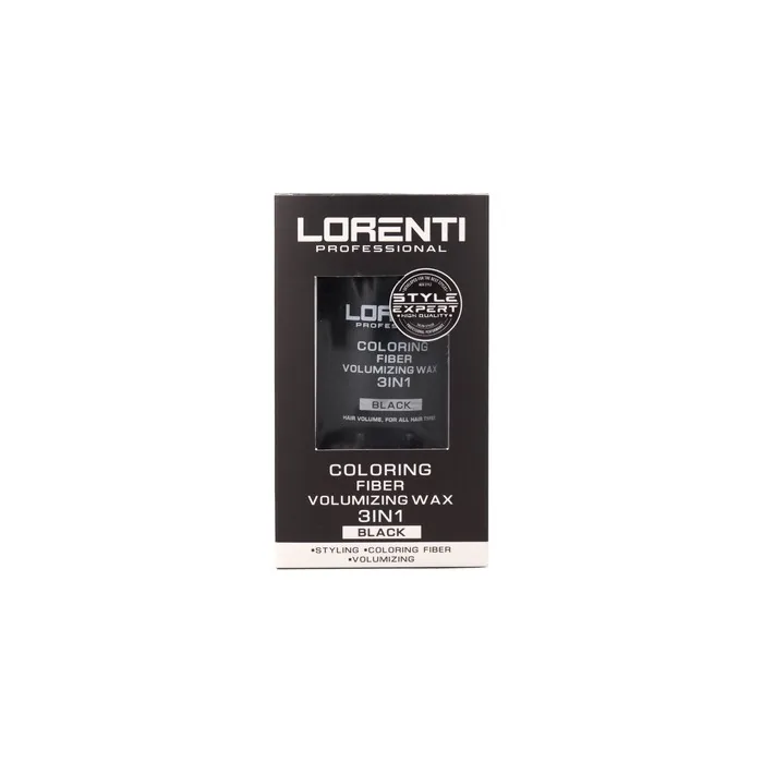 Lorenti Coloring Fiber Volumizing Wax 3 In 1 Black 30 Grams