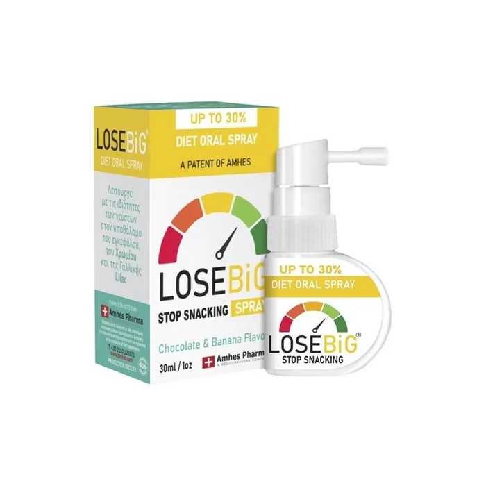 Amhes Losebig Stop Snacking Spray Supplement For Weight Loss With Chocolate Banana Flavor 30ml