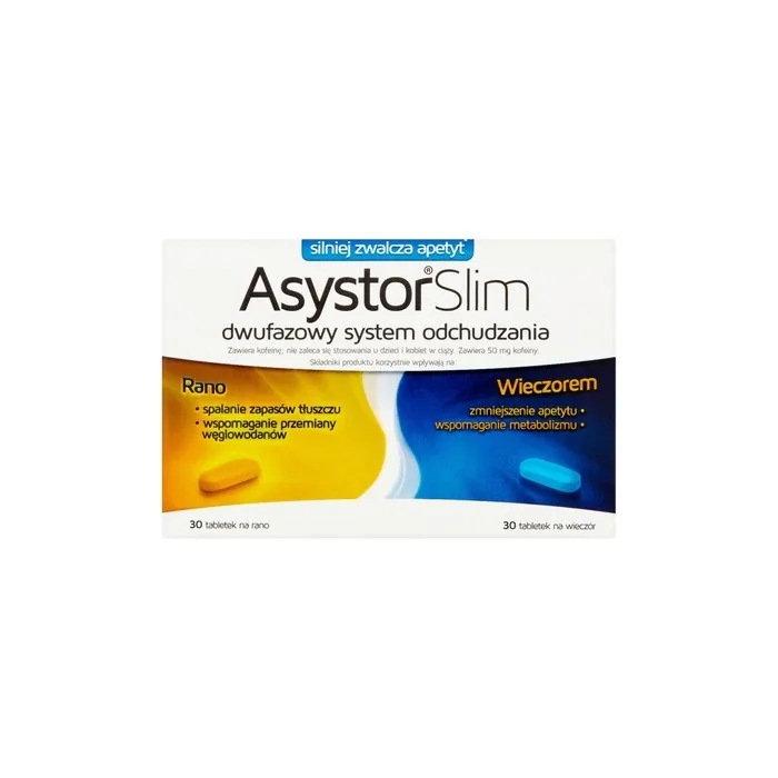 Asystor Slim Two-Phase Weight Loss System Dietary Supplement 60 Tablets