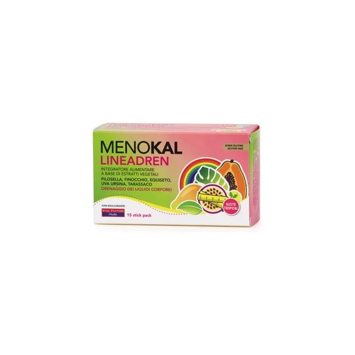 Vital Factors Menokal LineaDren Body Weight Supplement Tropical Flavor 15 Stick Packs