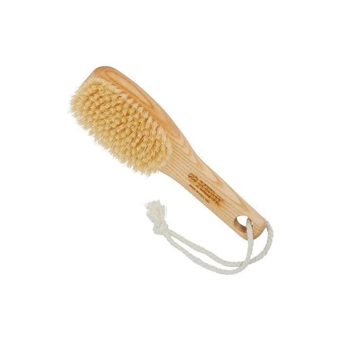Kent Brushes Natural White Bristle Shower Bat with Beechwood Handle