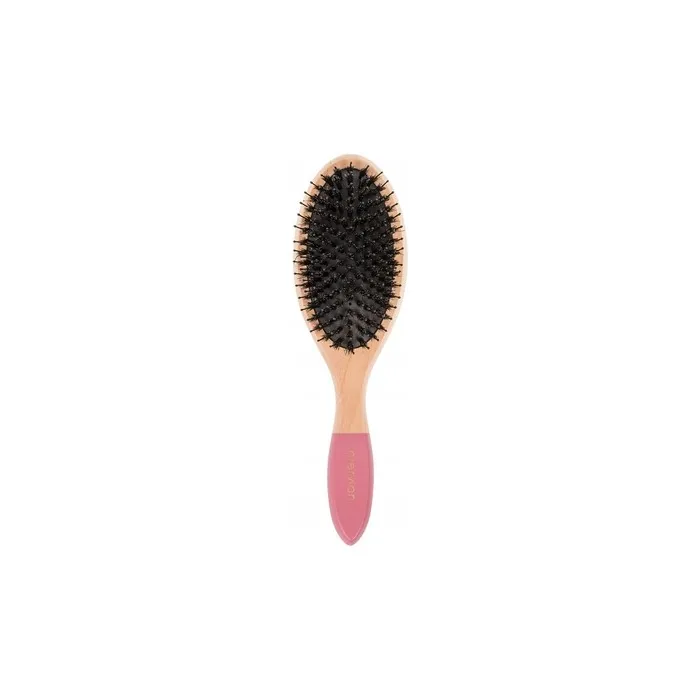 Intervion Wooden Brush With Natural Bristles And Nylon Pins
