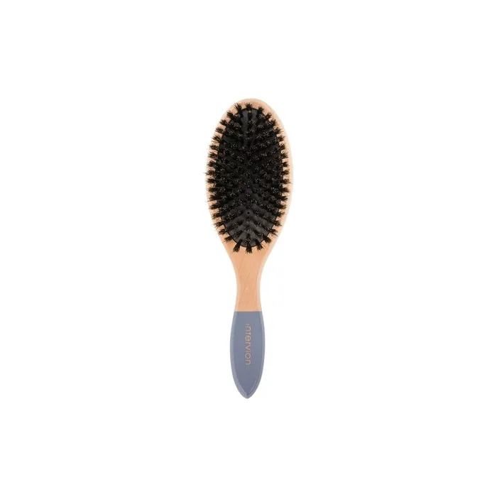 Intervion Wooden Brush With Natural Bristles Gray