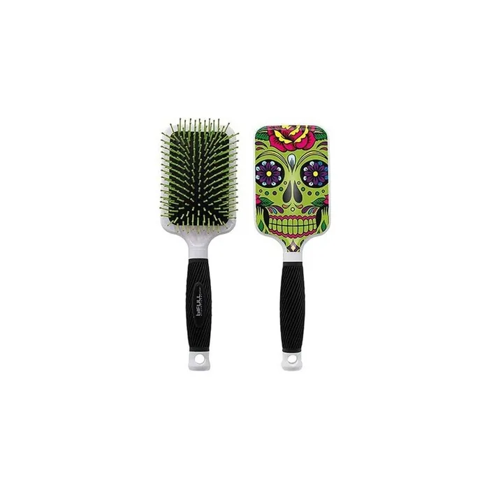 Bifull Skull Green Hairbrush