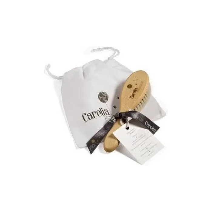 Carelia Natural Baby Brush with Cotton Bag
